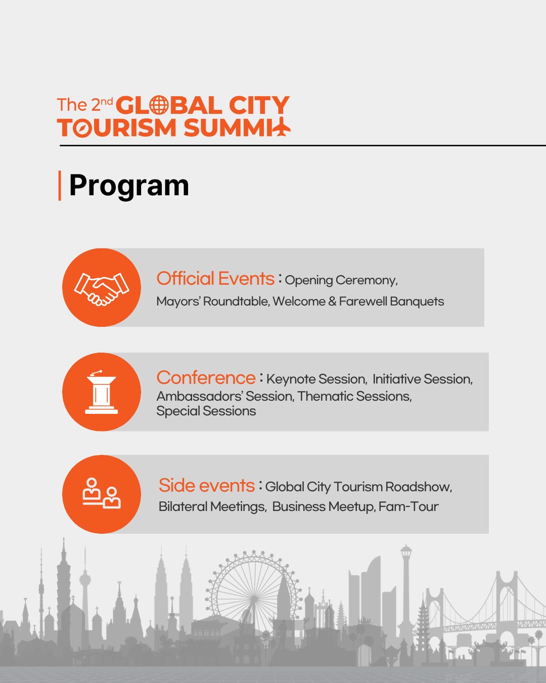 The 2nd Global City Tourism Summit: SAVE THE DATE 4